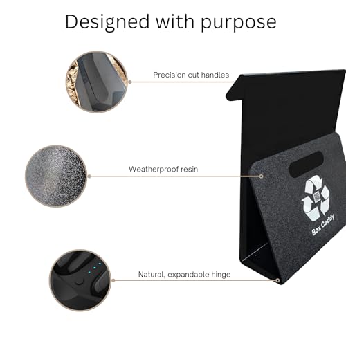 Box Caddy - Cardboard Recycling Organizer (Black/White). The ultimate solution to store, transport, and recycle your boxes. Eliminates cardboard clutter.