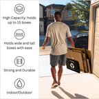 Box Caddy - (Black/White). The ultimate solution to organize, carry, and recycle your cardboard boxes. Free Shipping.