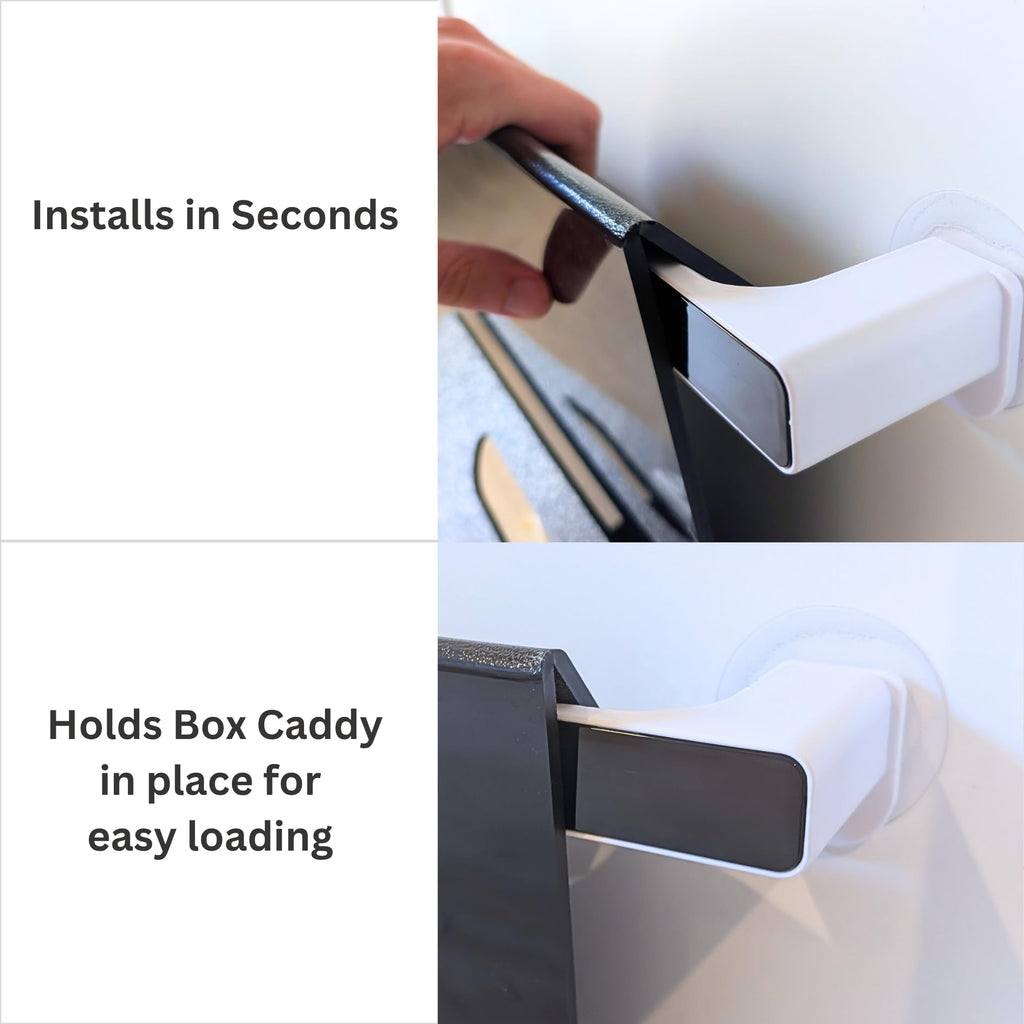 Box Caddy Wall Bar 2-Pack (Black/White) For use with Box Caddy - the ultimate solution to store, organize, transport and recycle your cardboard.