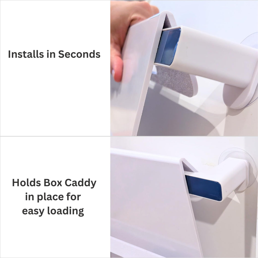 Box Caddy Wall Bar 2-Pack (White/Blue) For use with Box Caddy - the ultimate solution to store, organize, transport and recycle your cardboard.