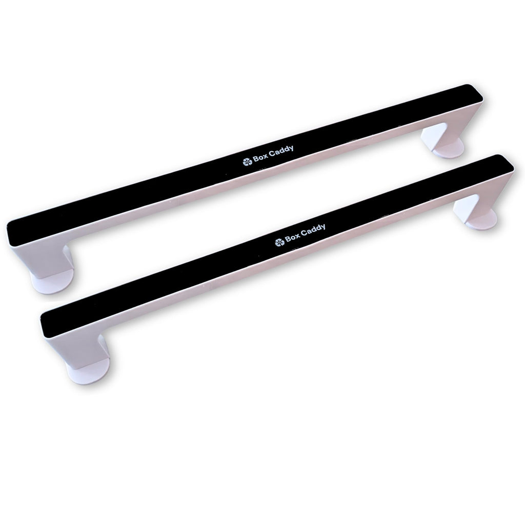 Box Caddy Wall Bar 2-Pack (Black/White) For use with Box Caddy - the ultimate solution to store, organize, transport and recycle your cardboard.