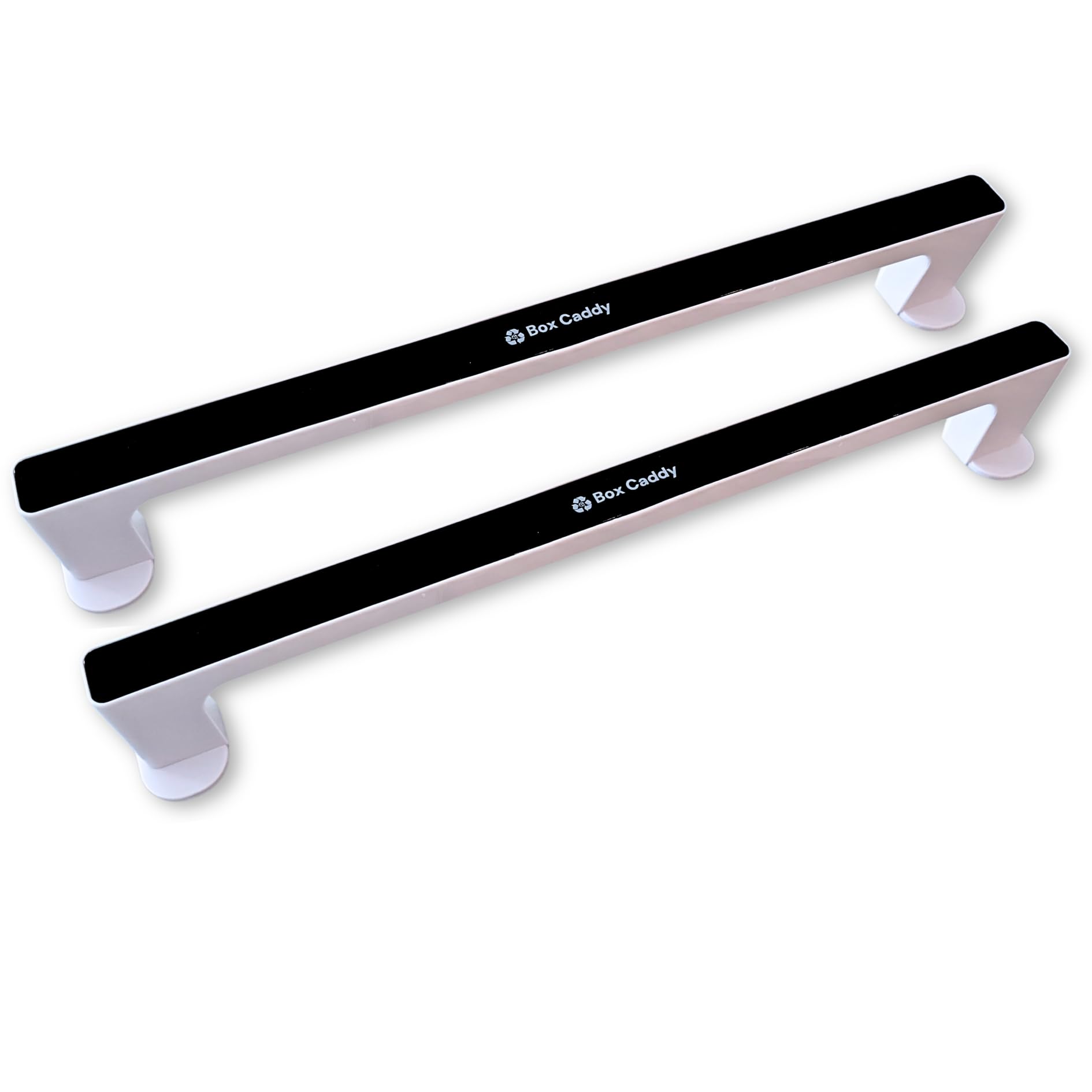 Box Caddy Wall Bar 2-Pack (Black/White) For use with Box Caddy - the ultimate solution to store, organize, transport and recycle your cardboard.