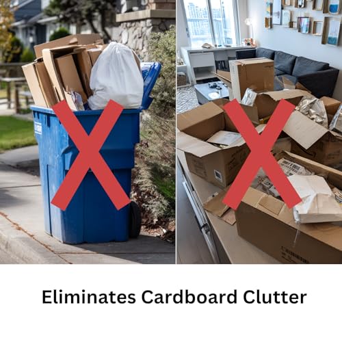 Box Caddy - Cardboard Recycling Organizer (Black/White). The ultimate solution to store, transport, and recycle your boxes. Eliminates cardboard clutter.