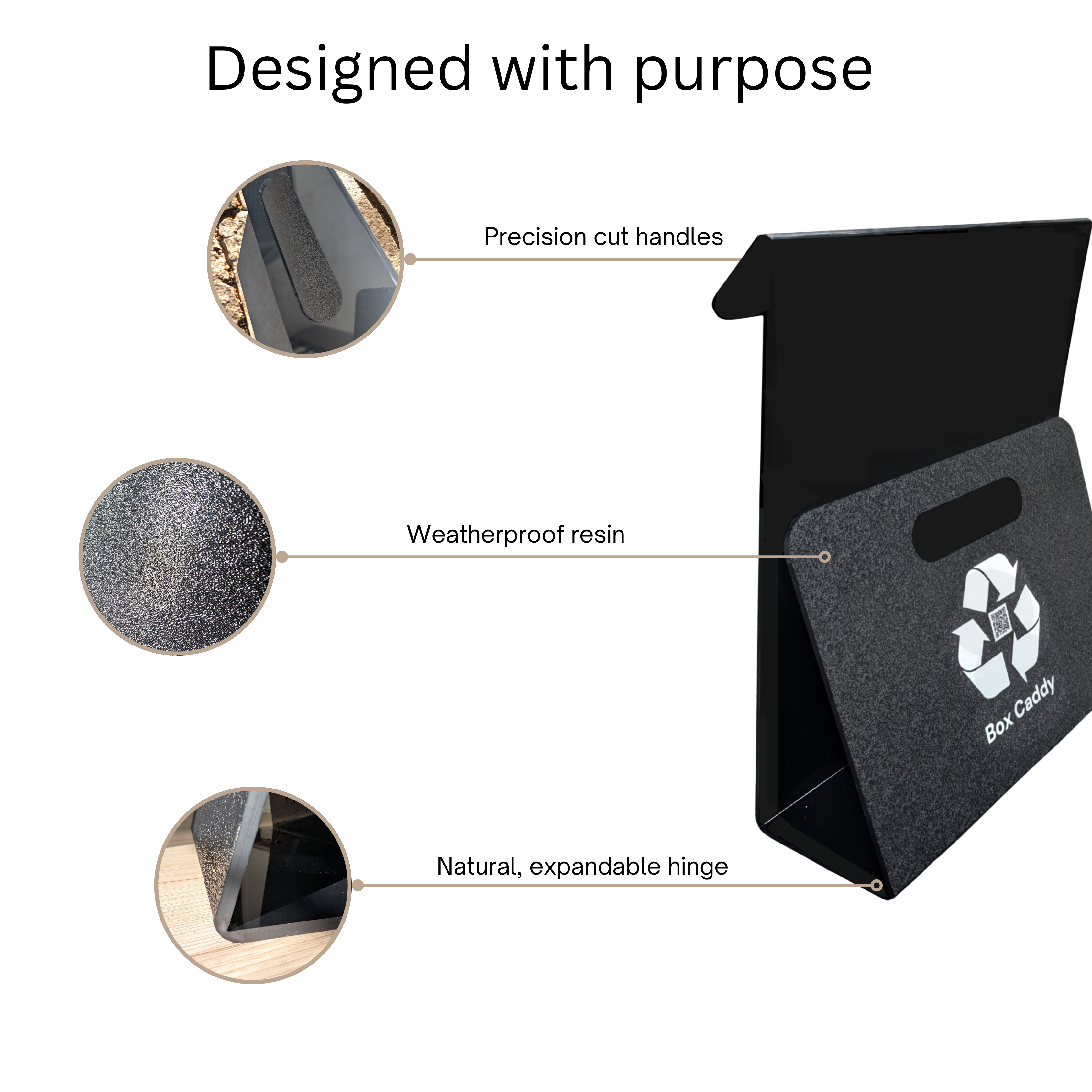 Box Caddy - (Black/White). The ultimate solution to organize, carry, and recycle your cardboard boxes. Free Shipping.