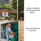 Box Caddy - (White/Blue). The ultimate solution to organize, carry, and recycle your cardboard boxes. Free Shipping.