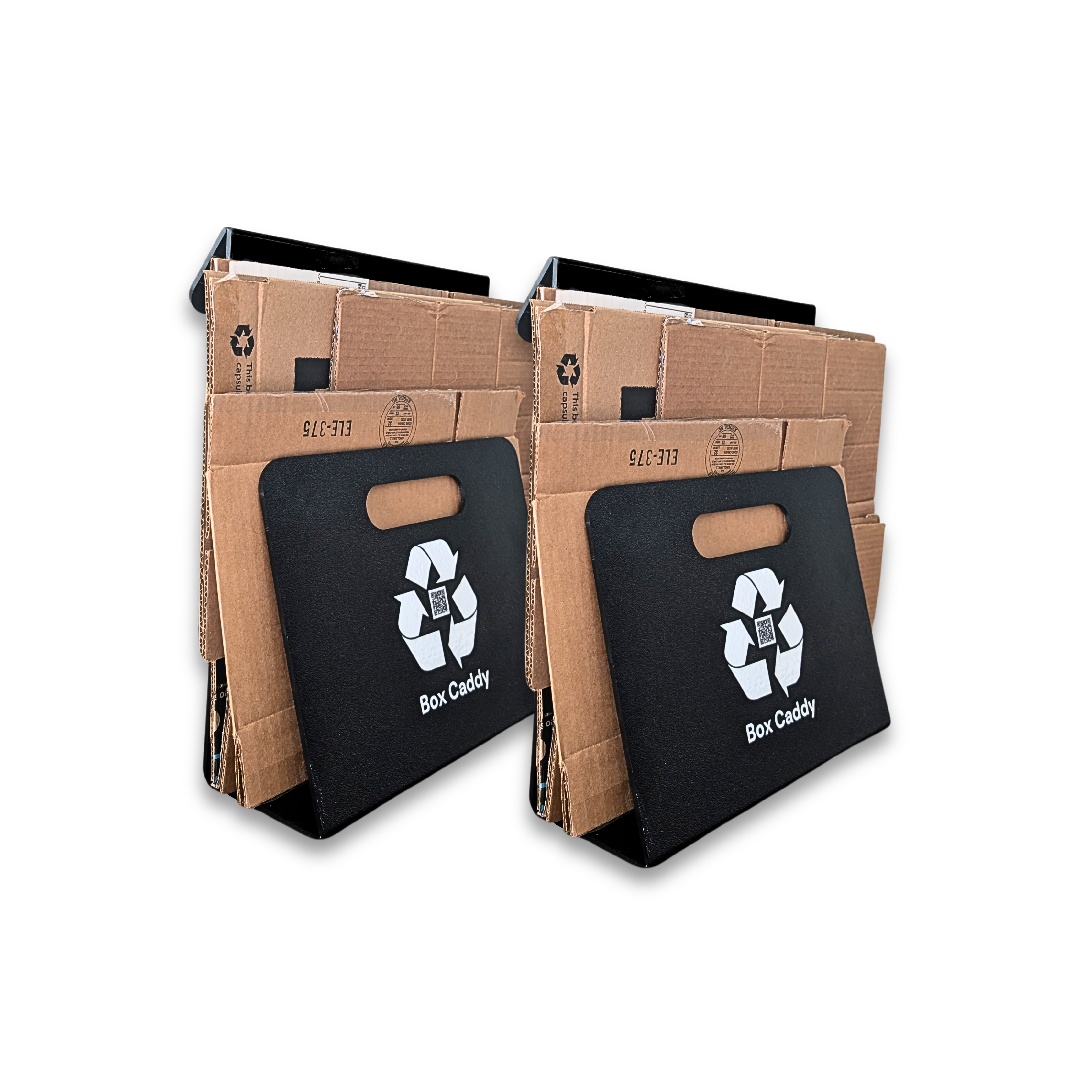 Box Caddy - (Black/White). The ultimate solution to organize, carry, and recycle your cardboard boxes. Free Shipping.