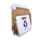Box Caddy - (White/Blue). The ultimate solution to organize, carry, and recycle your cardboard boxes. Free Shipping.